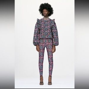 Zara combination floral sweatshirt